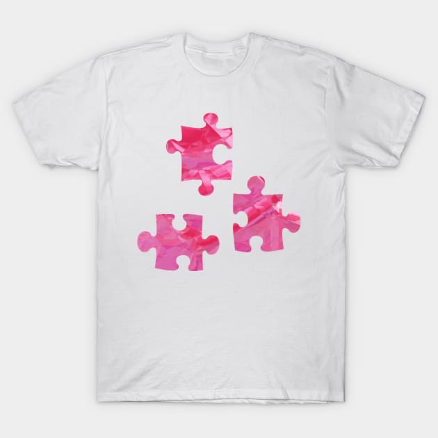 Puzzles, mosaic, figures, the effect of broken glass. T-Shirt by Design images
